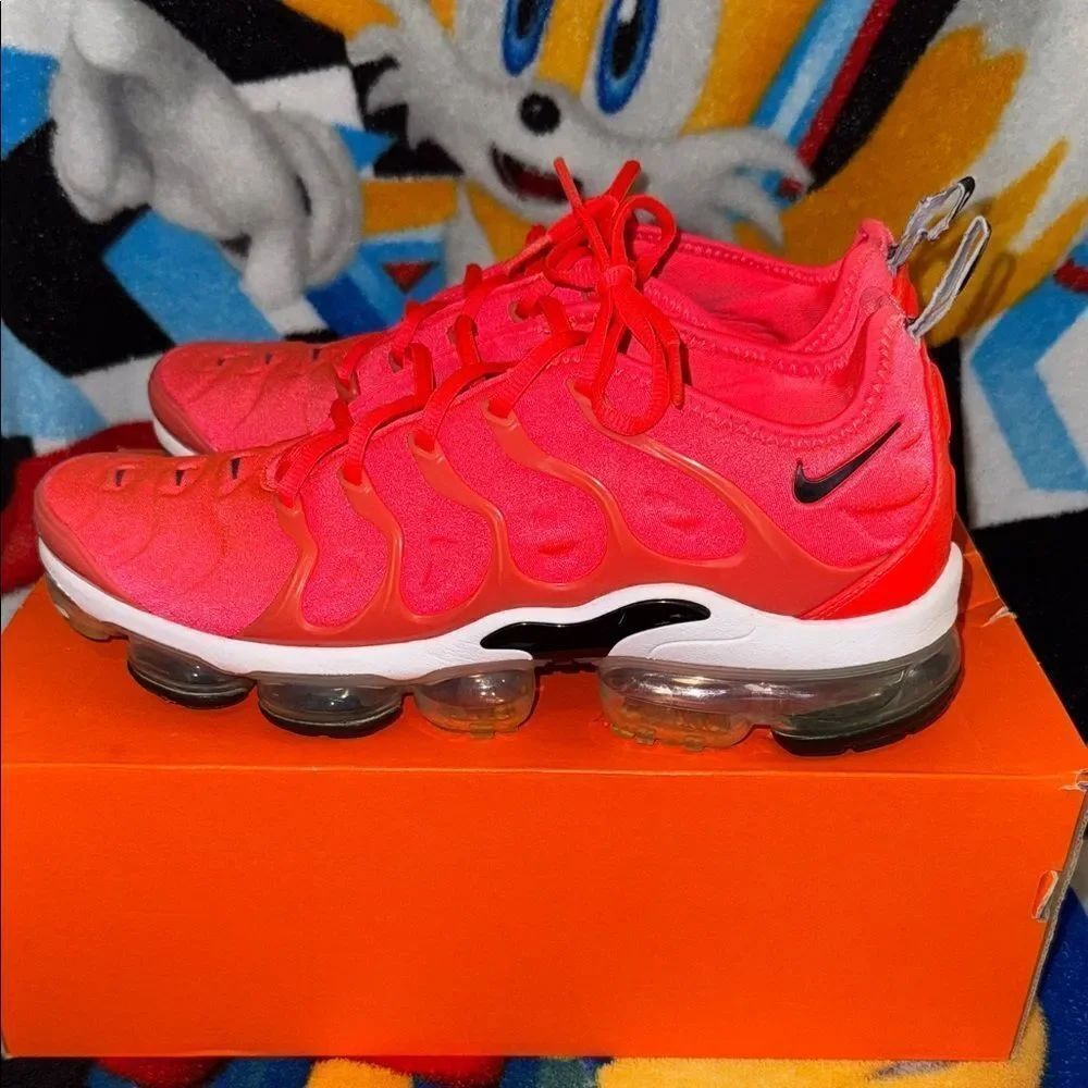 Nike Bright Red VaporMax Plus Shoes